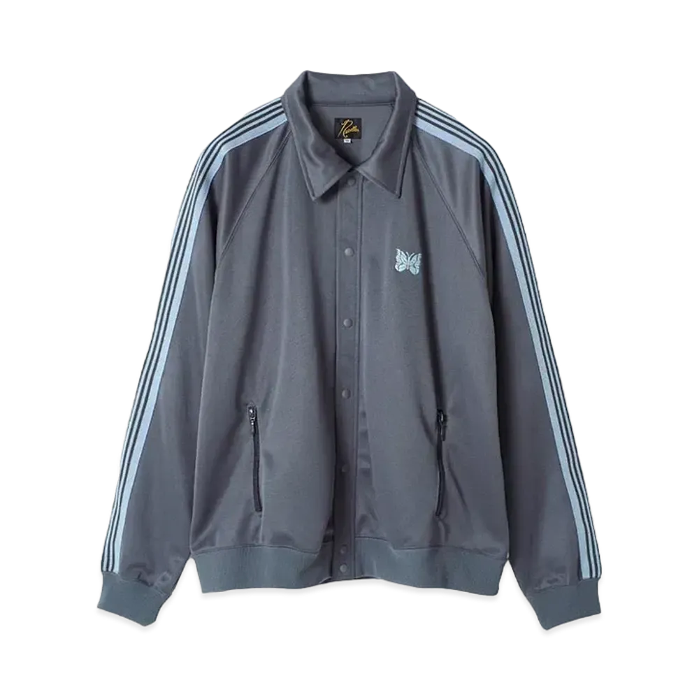 Needles STUDIOUS Track Snap Jacket - Poly Smooth "Dark Gray"