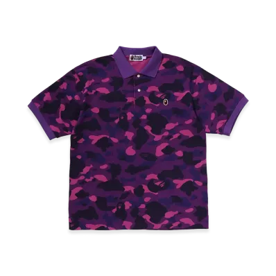 A BATHING APE One Point Relaxed Fit Polo "Purple"