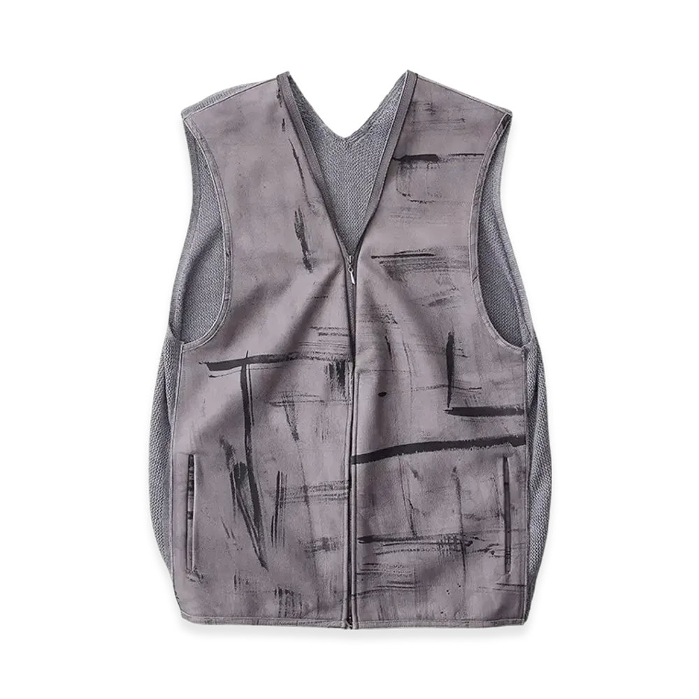 NICENESS Slesinger Leather Knit Vest - Ink Leather "Ink"