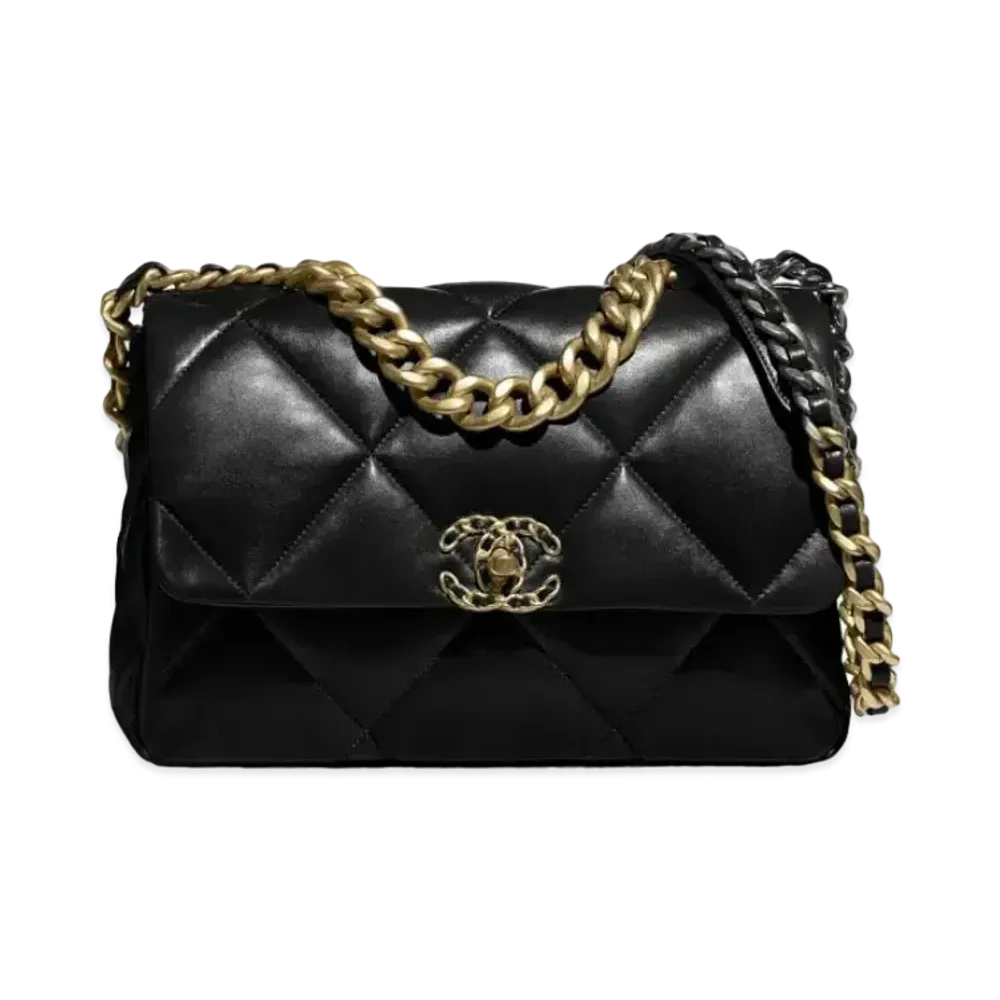 CHANEL 19 Large Hand Bag Lambskin "Black"