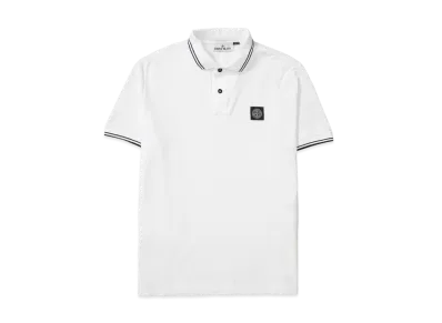 Stone Island Polo Shirt In Cotton With Logo "White"