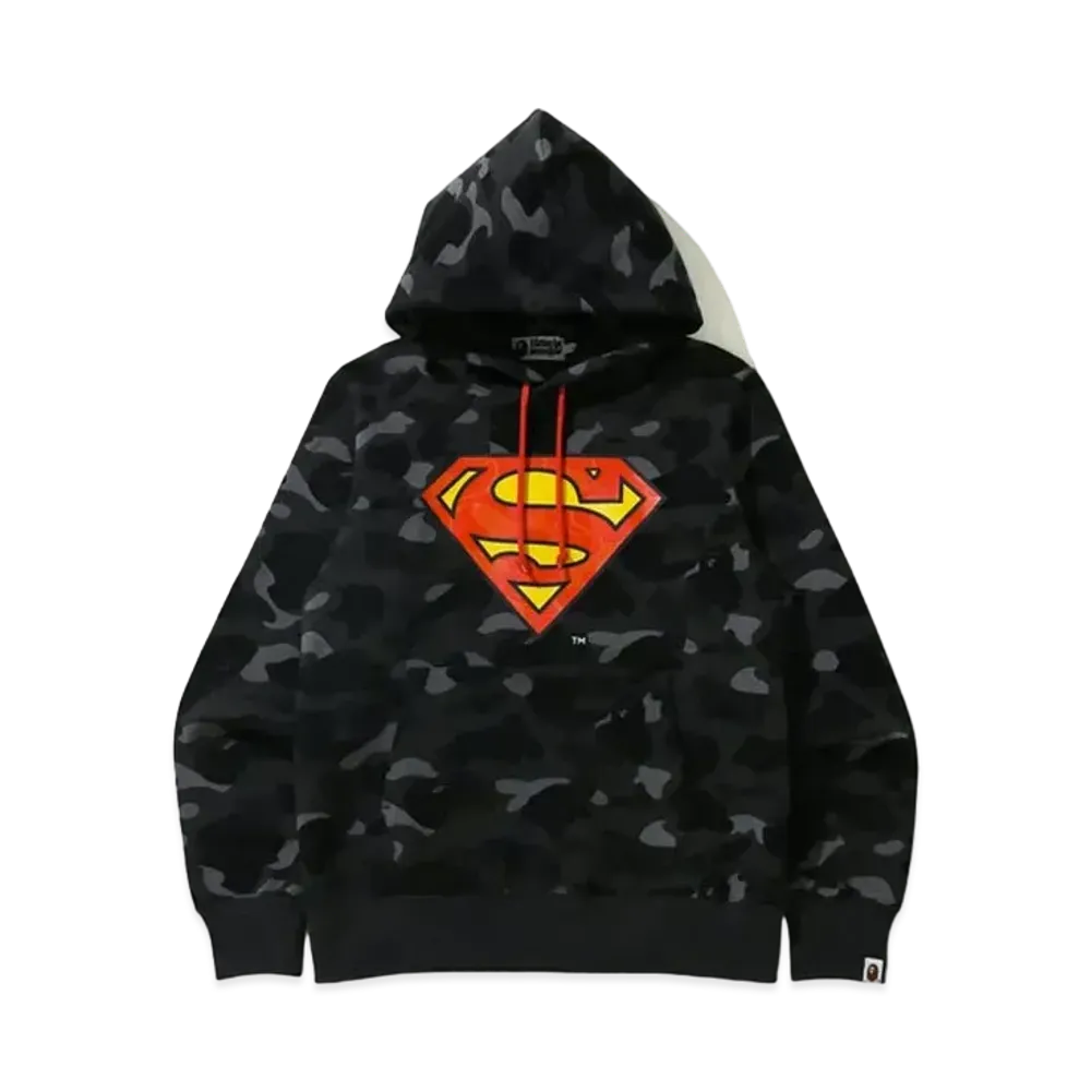 A BATHING APE / DC Superman Camo Pullover Hoodie "Black"