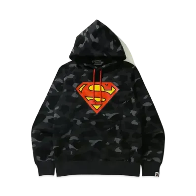 A BATHING APE / DC Superman Camo Pullover Hoodie "Black"