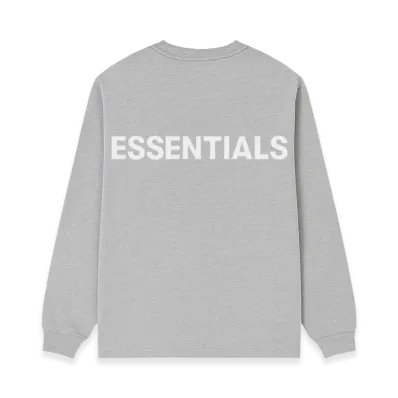 FEAR OF GOD ESSENTIALS Reflector Logo L/S T-Shirt "Snow Grey"