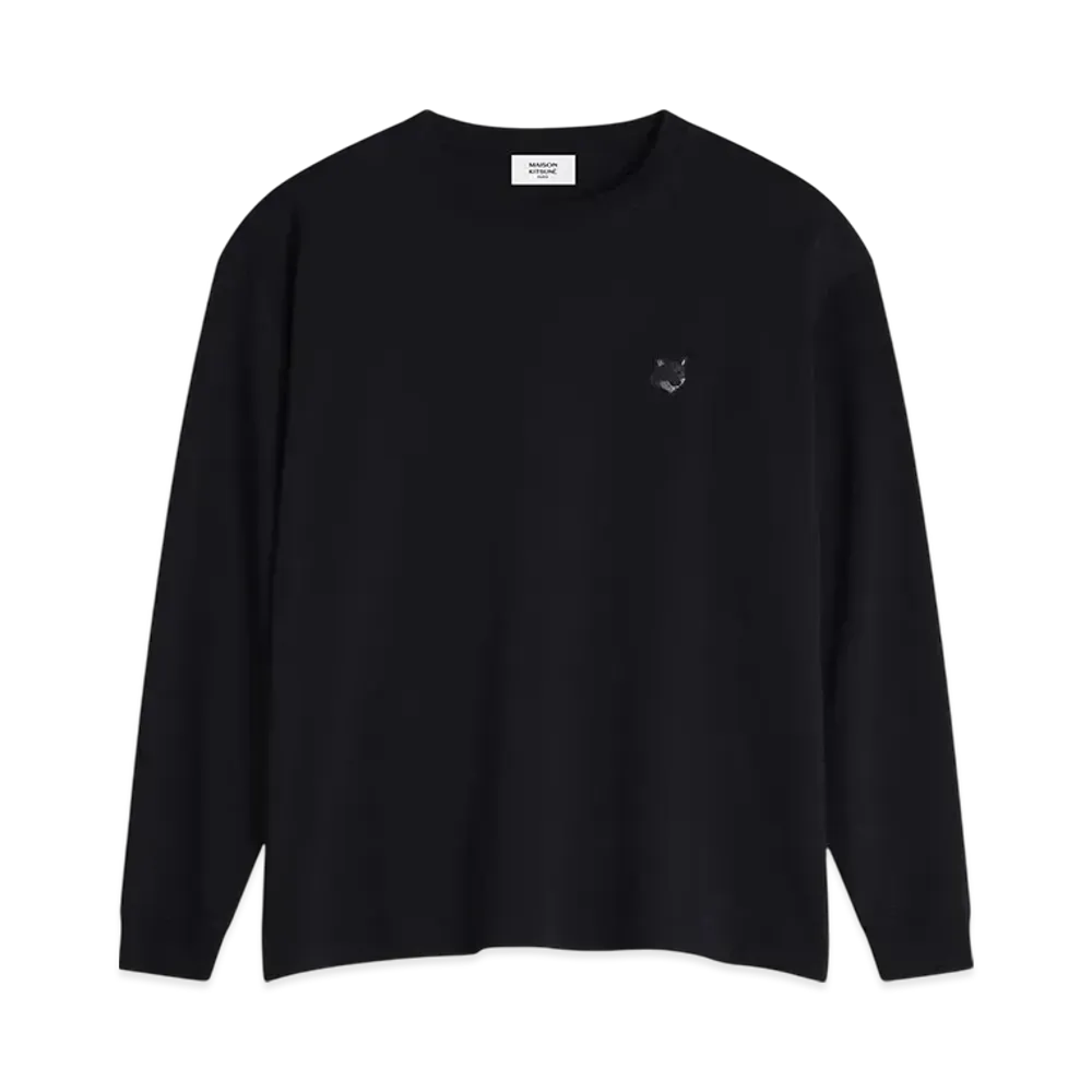 Maison Kitsune Bold Fox Head Patch Comfort Long Sleeve T-Shirt "Black"