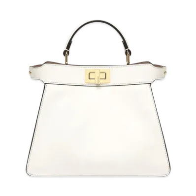 FENDI Peekaboo Iseeu Small Leather Bag "White"