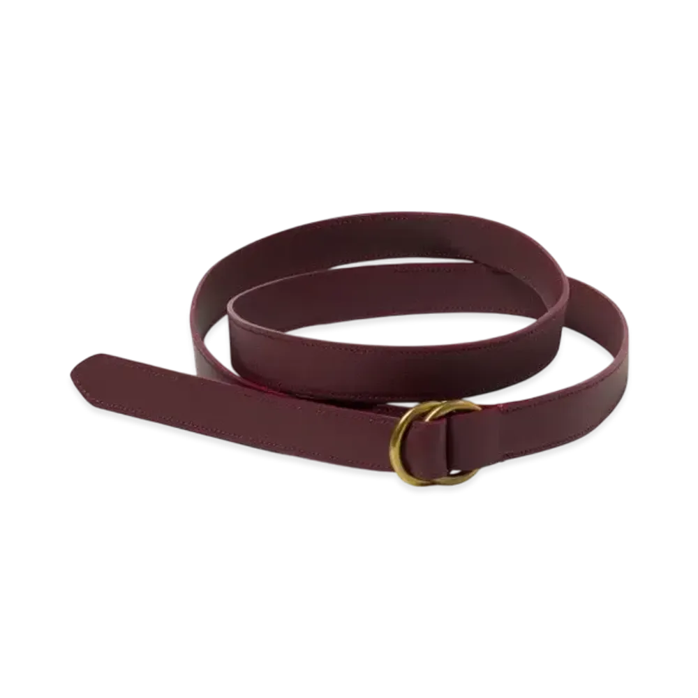 AURALEE Double Ring Buckle Belt "Burgundy"