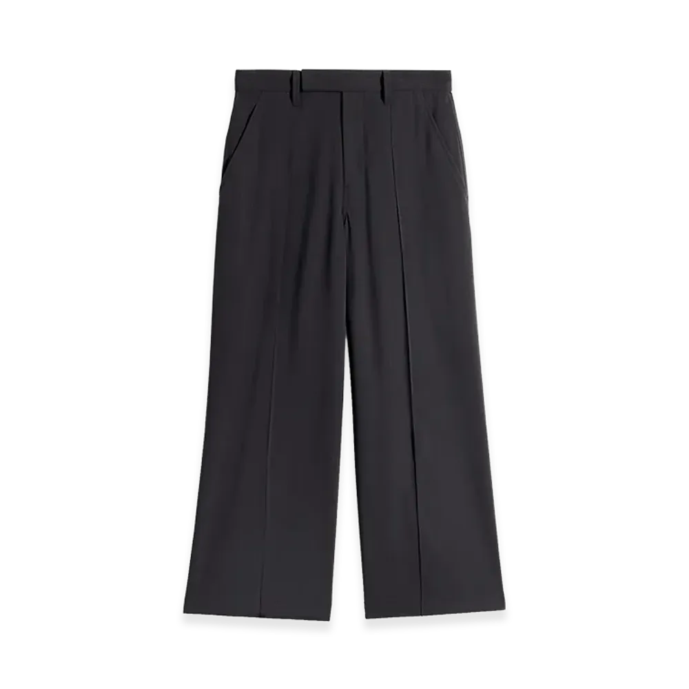 LEMAIRE Wool Crepe Single Pleat Pants "Onyx"