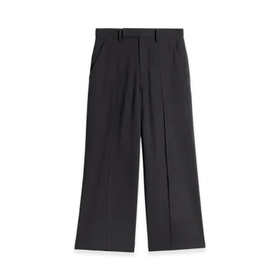 LEMAIRE Wool Crepe Single Pleat Pants "Onyx"