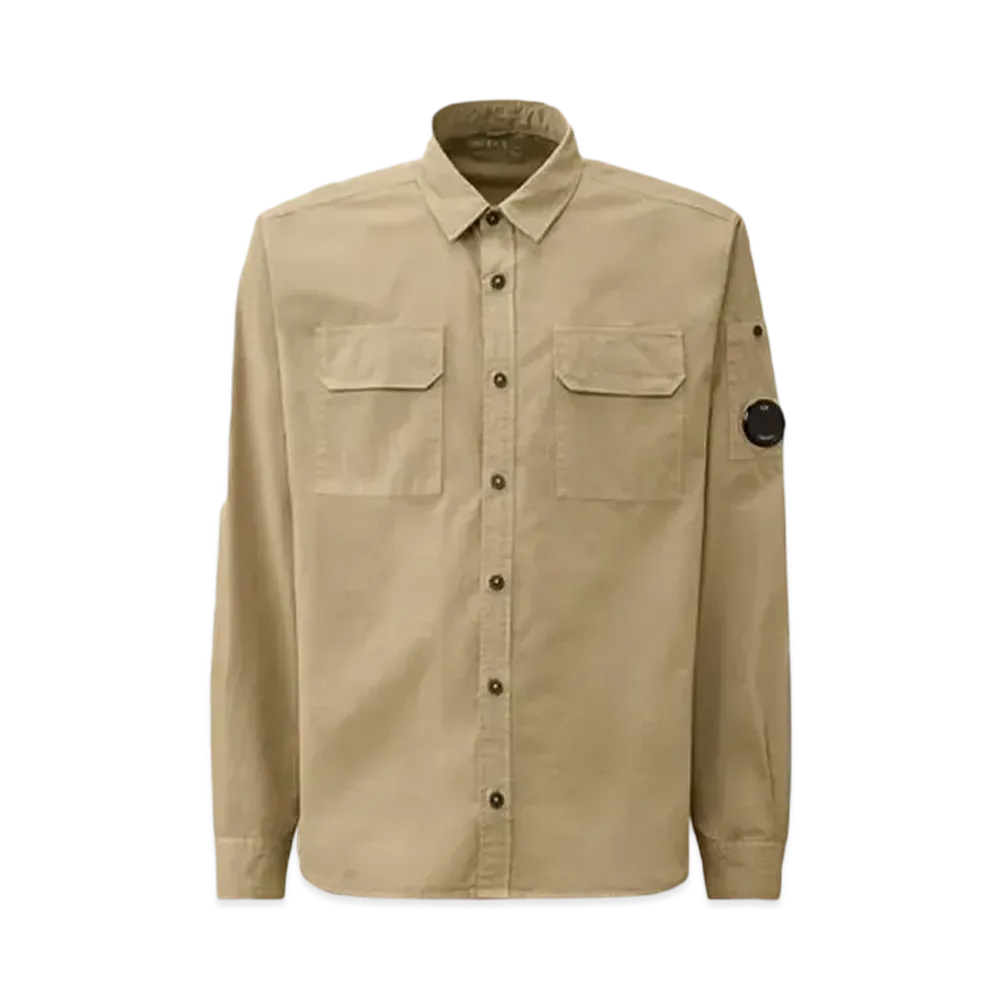 C.P. Company Organic Gabardine Lens Shirt "Vintage Khaki Beige"