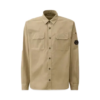 C.P. Company Organic Gabardine Lens Shirt "Vintage Khaki Beige"