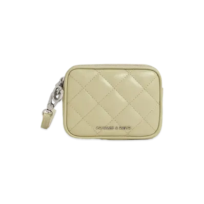 CHARLES & KEITH Up Hula Quilted Trislet Pouch "SageGreen"