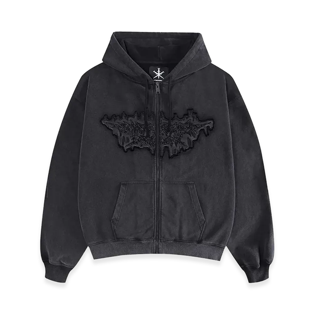 Unknown London Dagger Patch Zip Hoodie "Black"