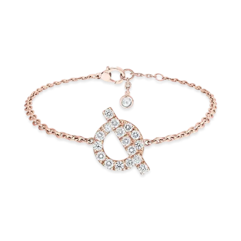 Hermes Finesse Bracelet "Pink Gold/Diamond"