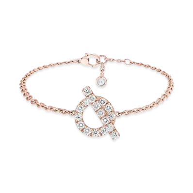 Hermes Finesse Bracelet "Pink Gold/Diamond"