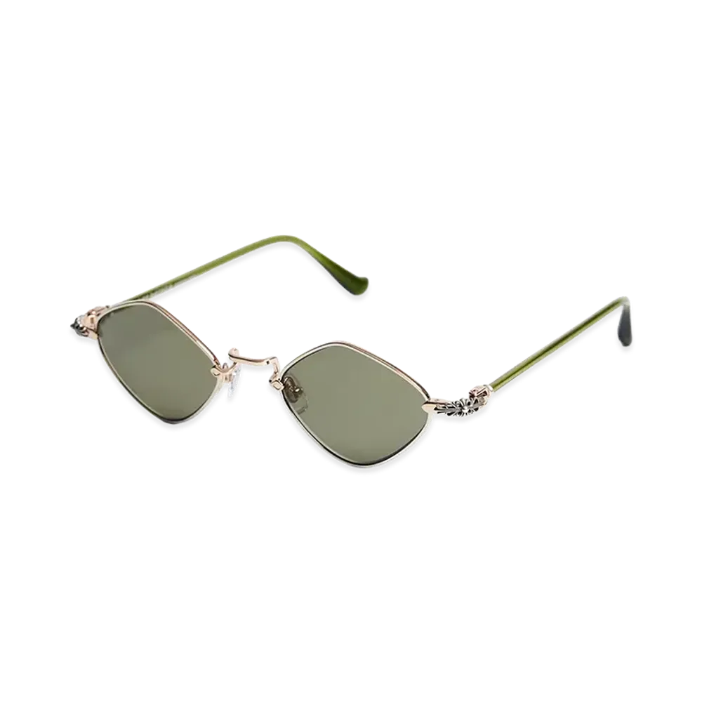 Chrome Hearts DIAMOND DOG Sunglasses "Gold/Clear Green"