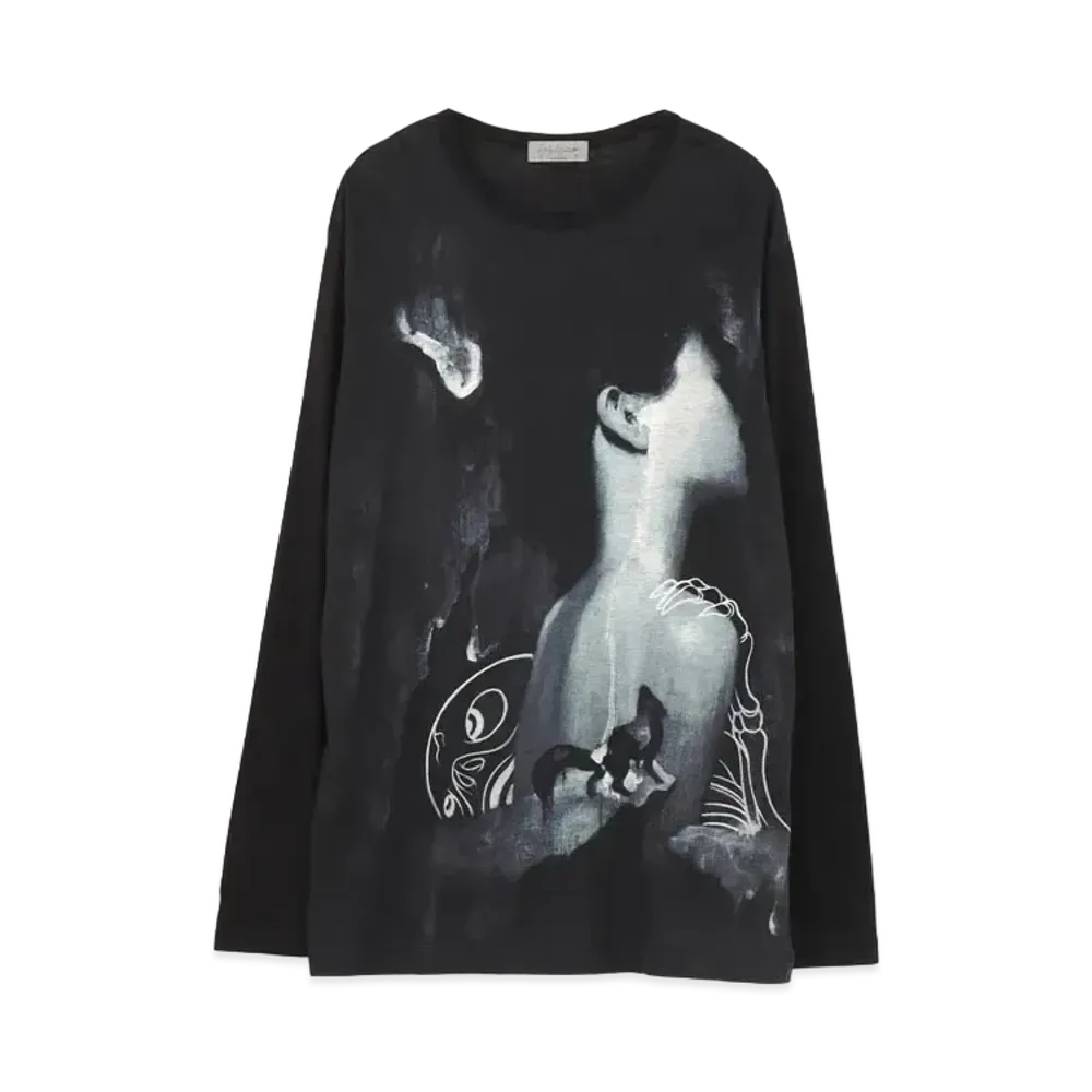 Yohji Yamamoto Pour Homme Ly/C PLAIN STITCH PRINT LONG SLEEVES "Black"