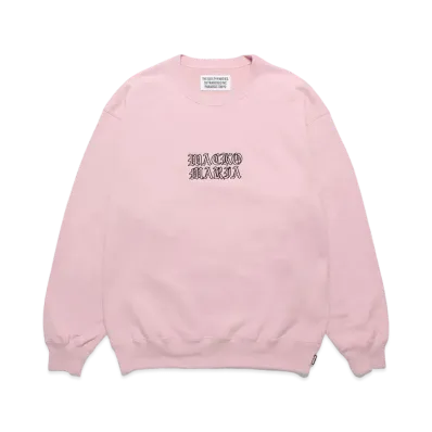 WACKO MARIA Middle Weight Crew Neck Sweat Shirt "Pink"