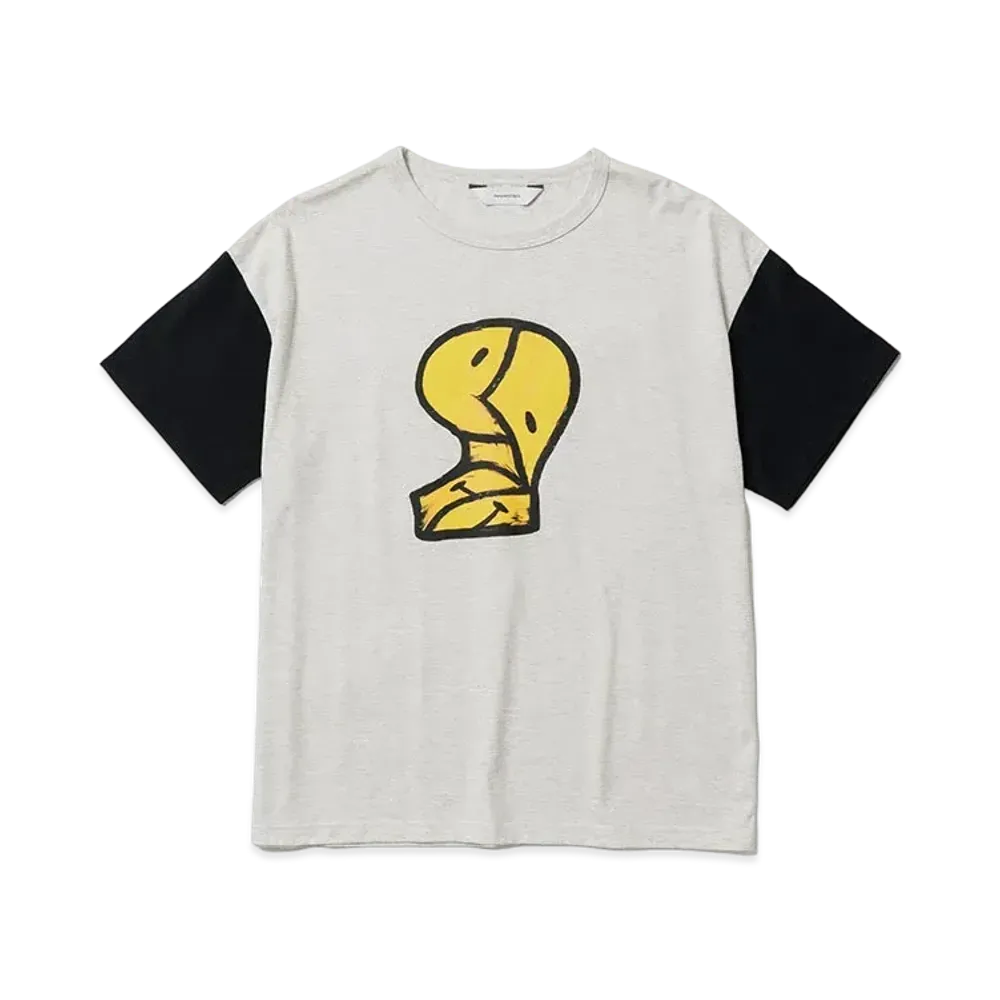 Sasquatchfabrix "Cubism Smile" 2Tone H/S T-Shirt "Ash Gray/Black"