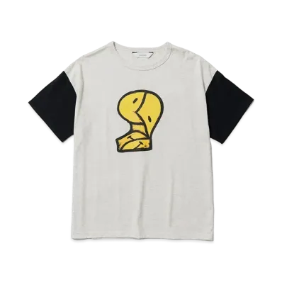 Sasquatchfabrix "Cubism Smile" 2Tone H/S T-Shirt "Ash Gray/Black"