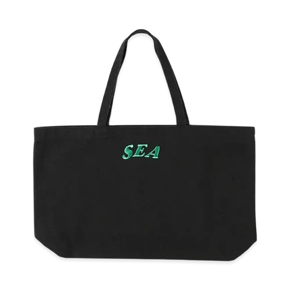 SAINT MXXXXXX x WIND AND SEA Circle EMB Tote Bag "Black"