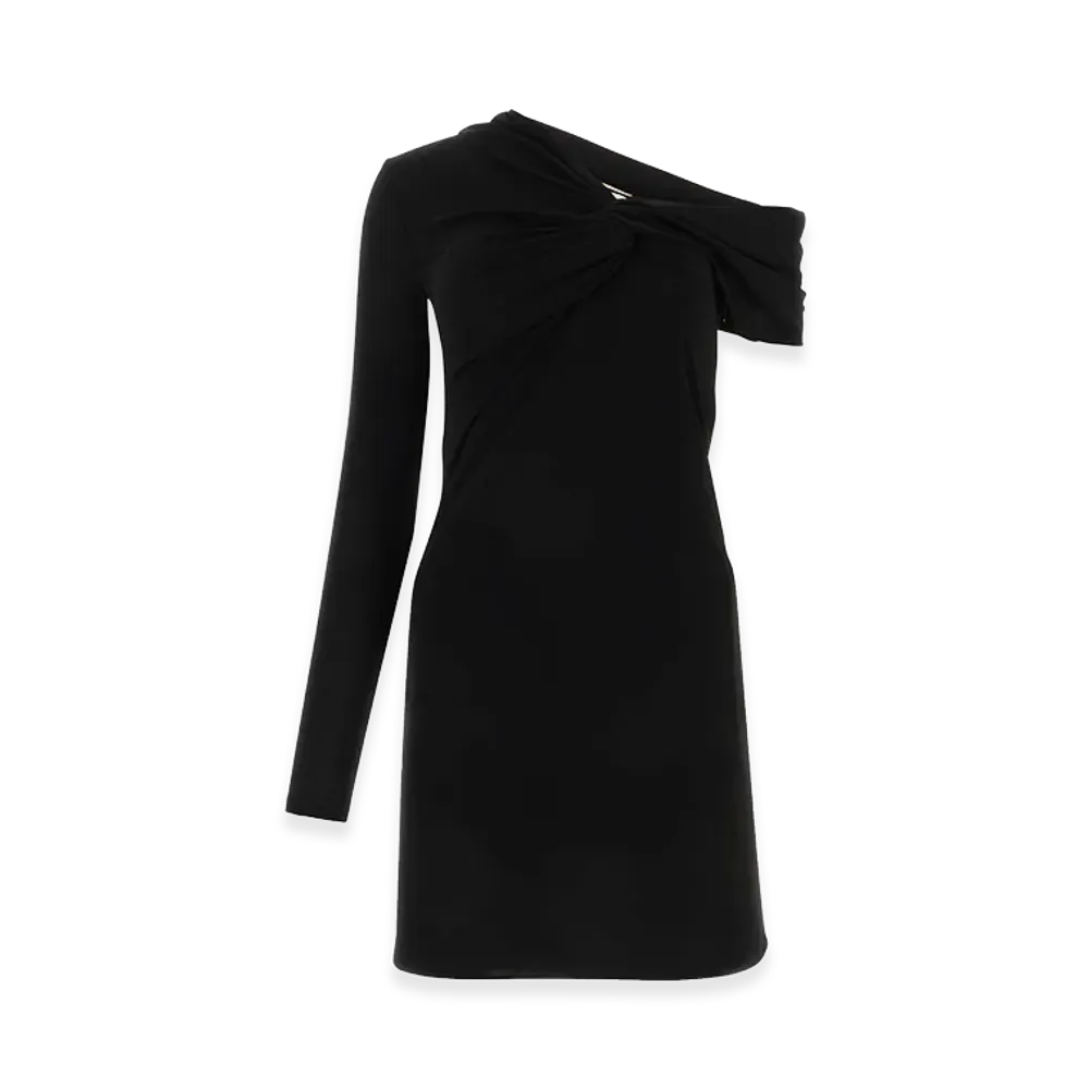 Saint Laurent Women's Viscose Mini Dress "Black"