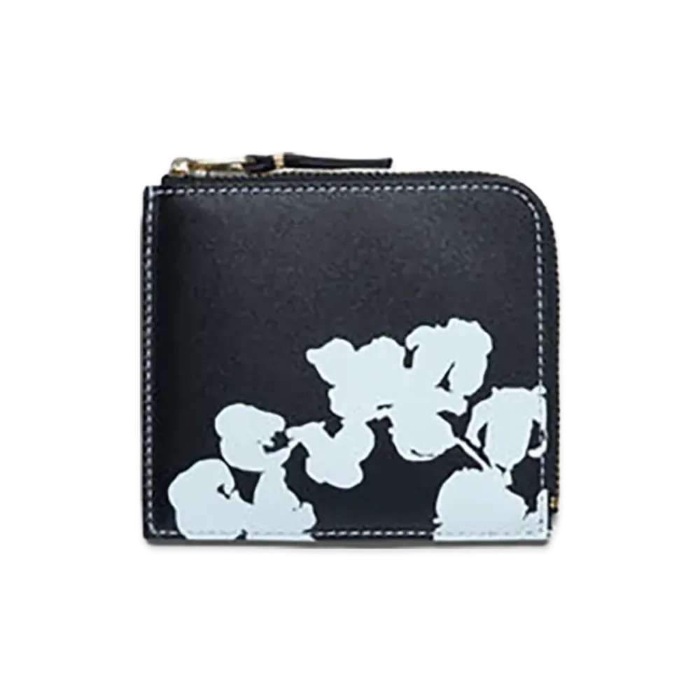 DENIM TEARS Cotton Wreath Zip Around Wallet "Black"