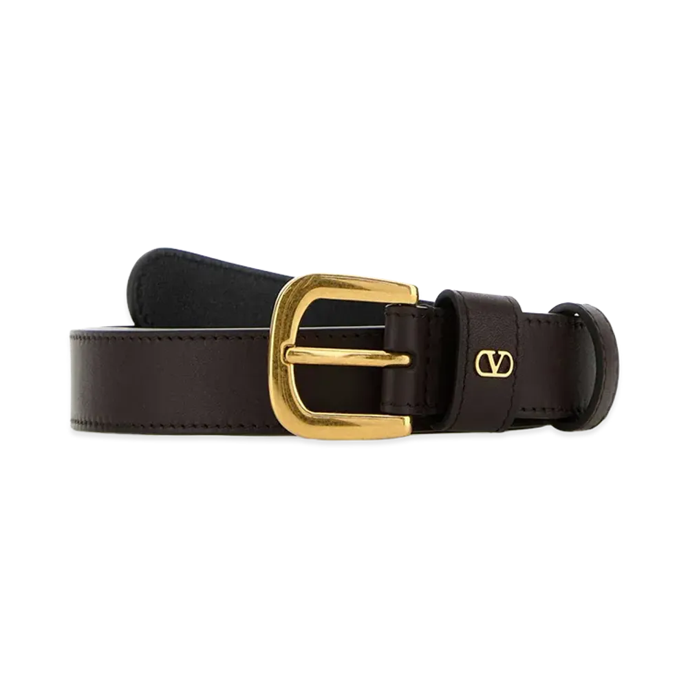 Valentino Women's Leather Belt "Dark Brown"