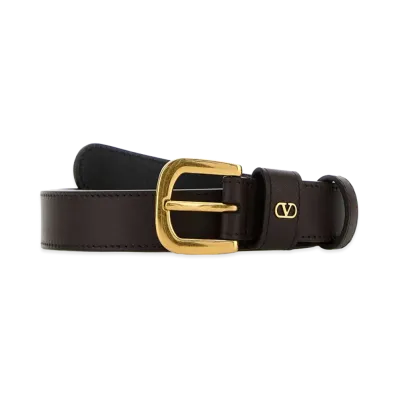 Valentino Women's Leather Belt "Dark Brown"