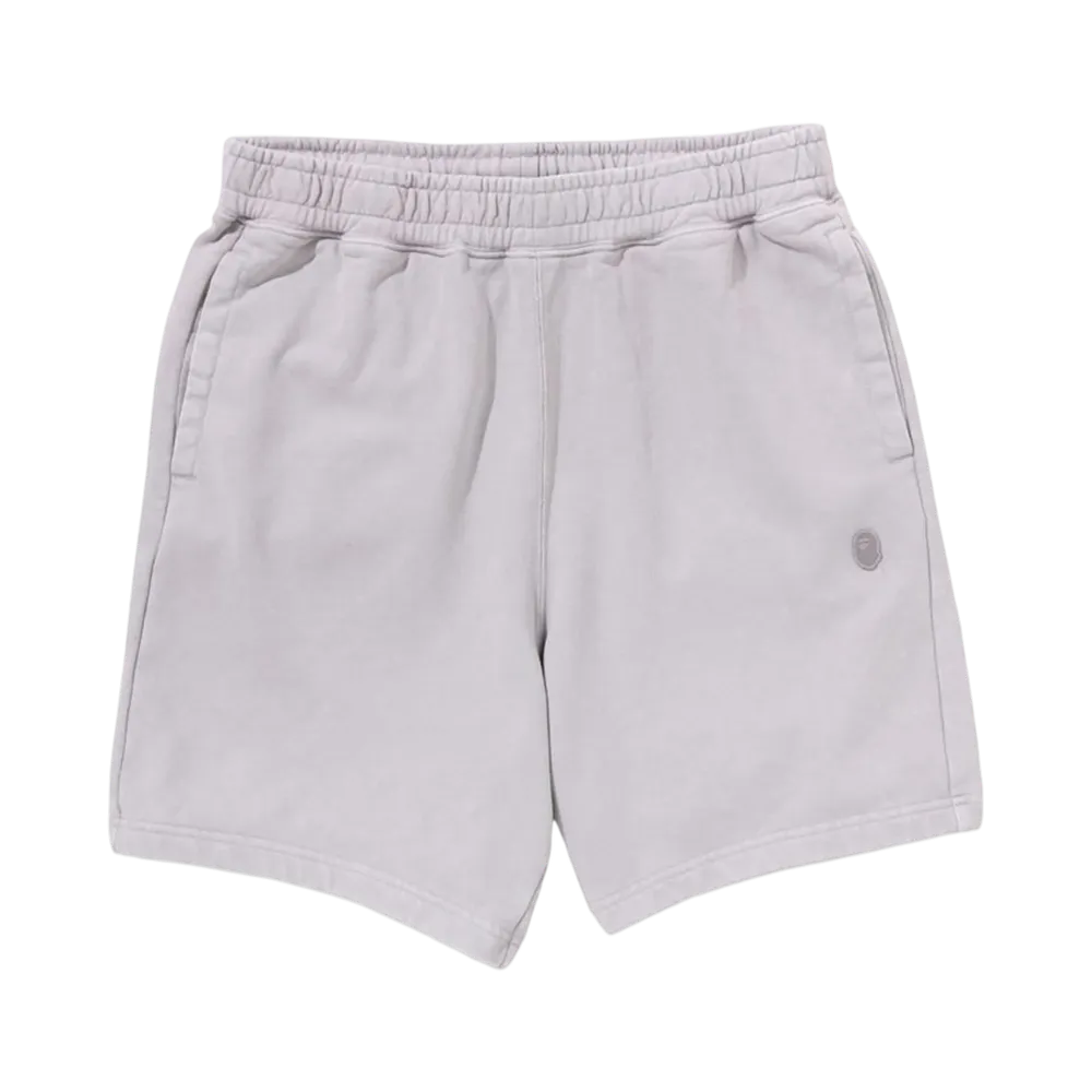 A BATHING APE Garment Dye One Point Relaxed Fit Sweat Shorts "Gray"