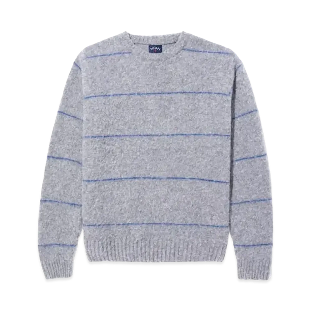 Noah Stripe Shetland Sweater "Grey/Ocean Force"