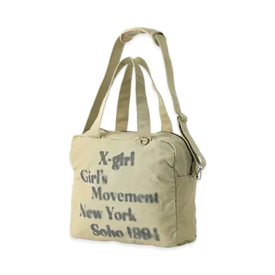 X-Girl Hazy Logo 2Way Big Tote Bag "Beige"