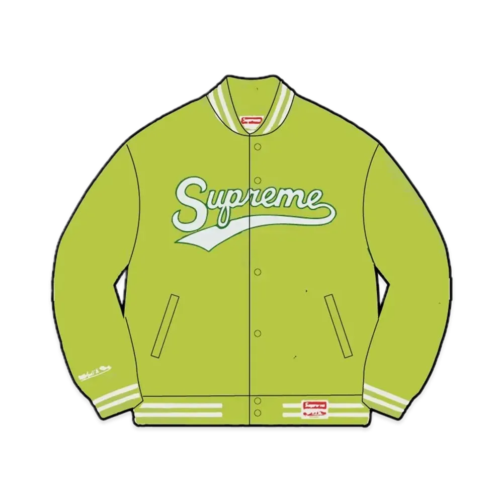 Supreme x Mitchell & Ness Doughboy Twill Varsity Jacket "Green"