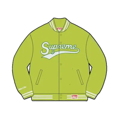 Supreme x Mitchell & Ness Doughboy Twill Varsity Jacket "Green"