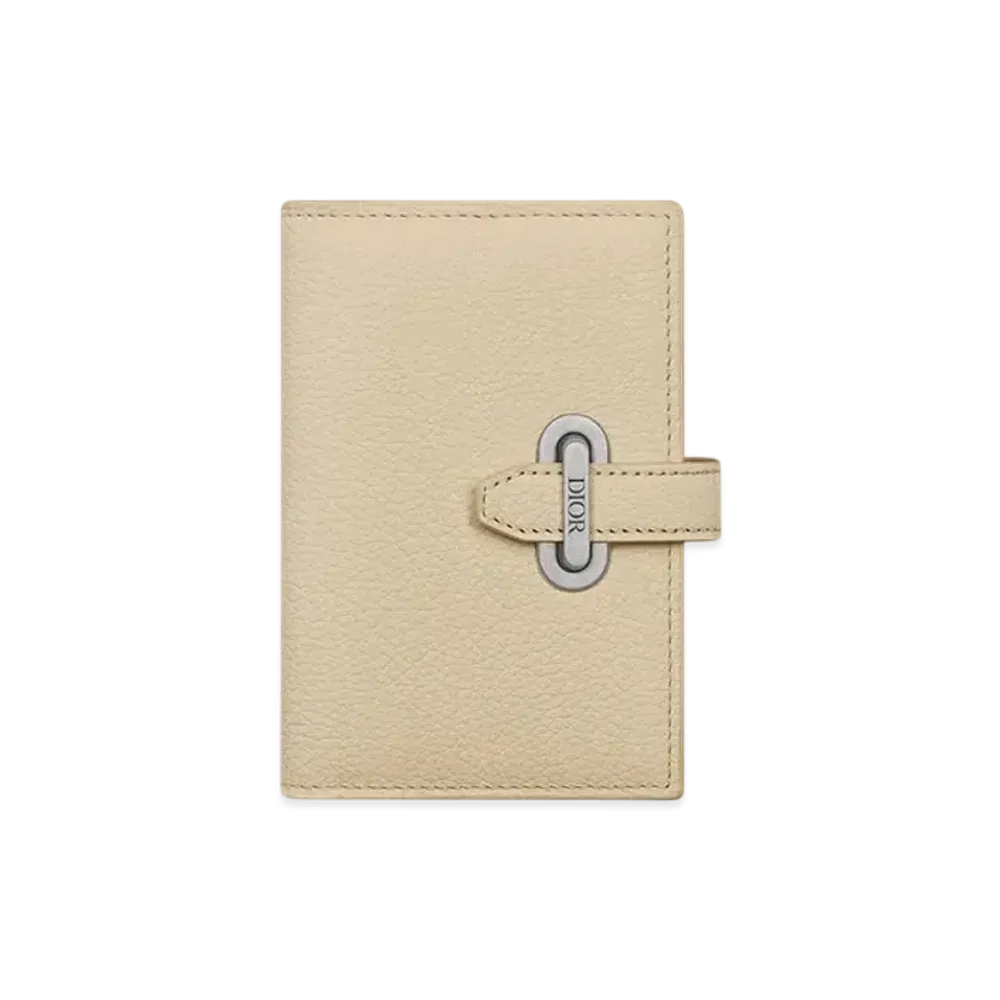 Dior Normandie Vertical Bifold Card Holder Dior Icons Calfskin "Beige"