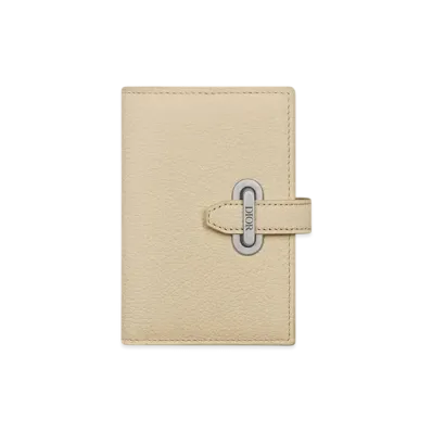 Dior Normandie Vertical Bifold Card Holder Dior Icons Calfskin "Beige"