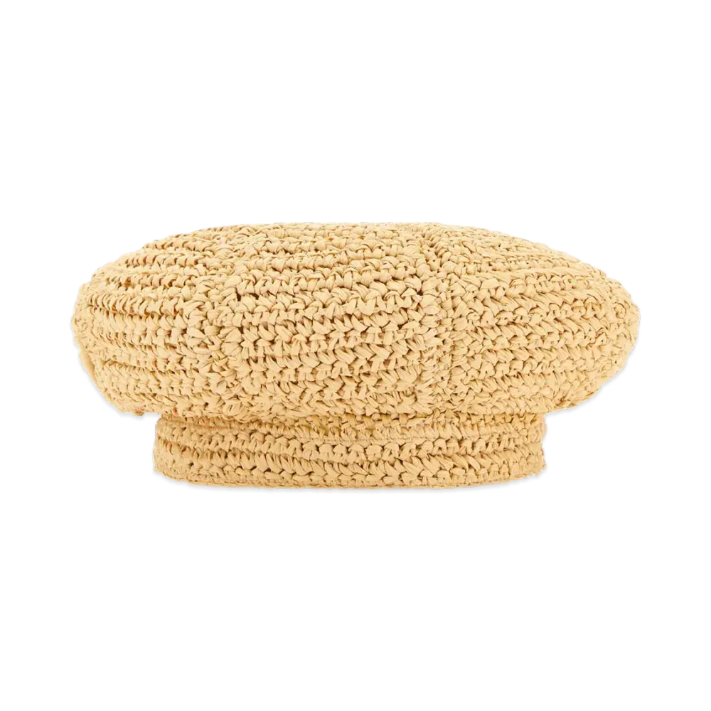 PRADA Women's Rafia Baker Boy Hat "Beige"