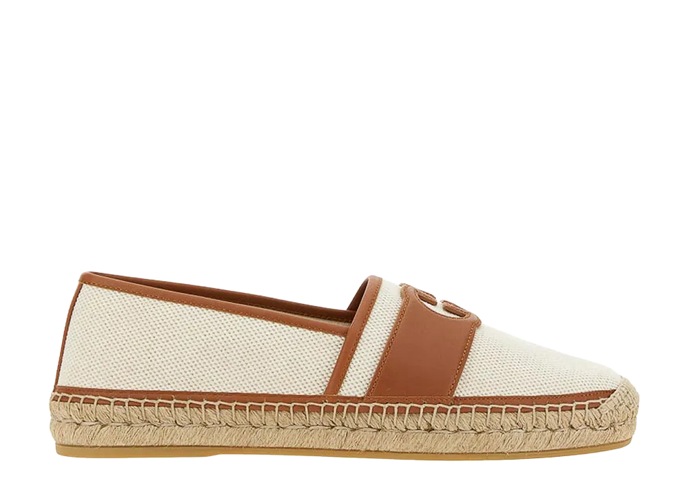 GUCCI Ivory Canvas Espadrilles "Brown"