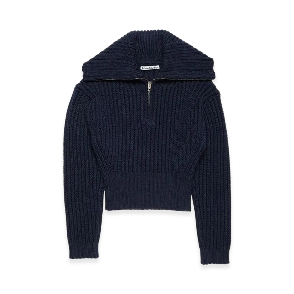 Acne Studios Wool Half-Zip Knit "Navy"