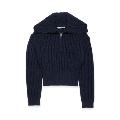 Acne Studios Wool Half-Zip Knit "Navy"