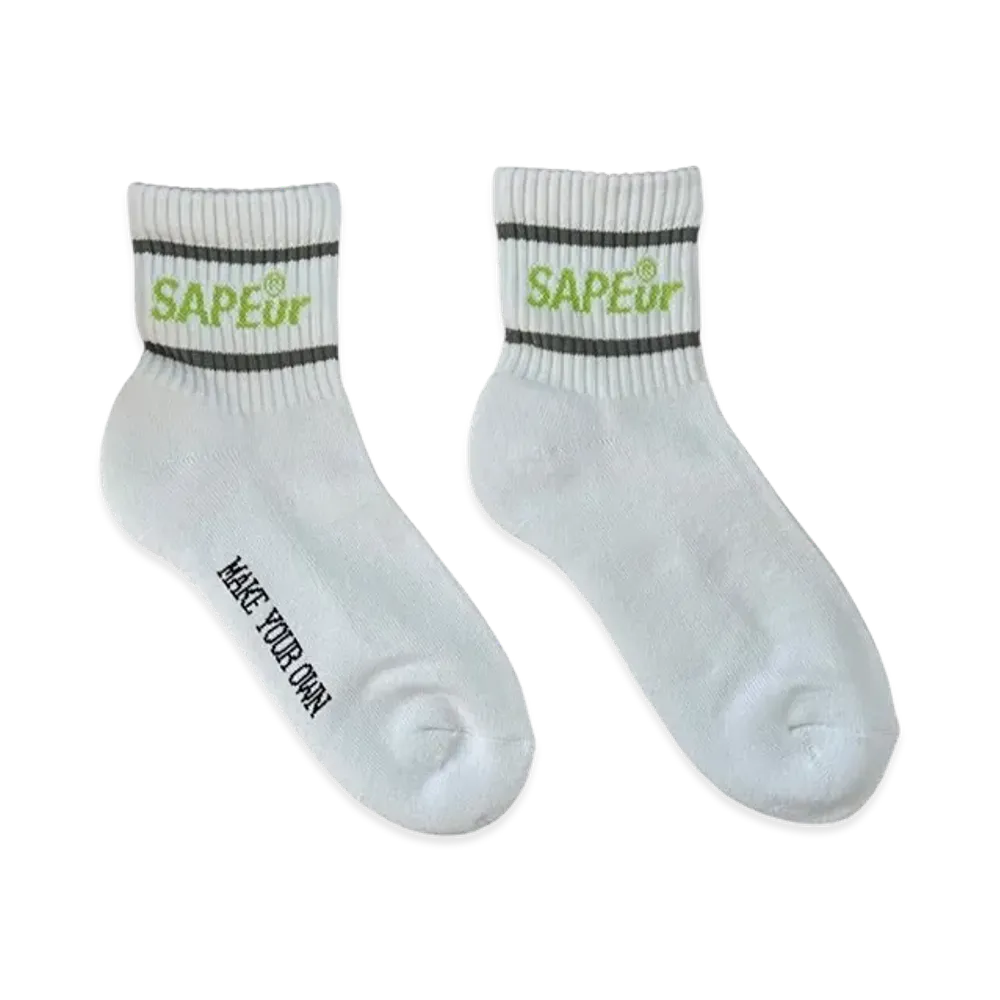 SAPEur Ankle Socks "White/Lime"