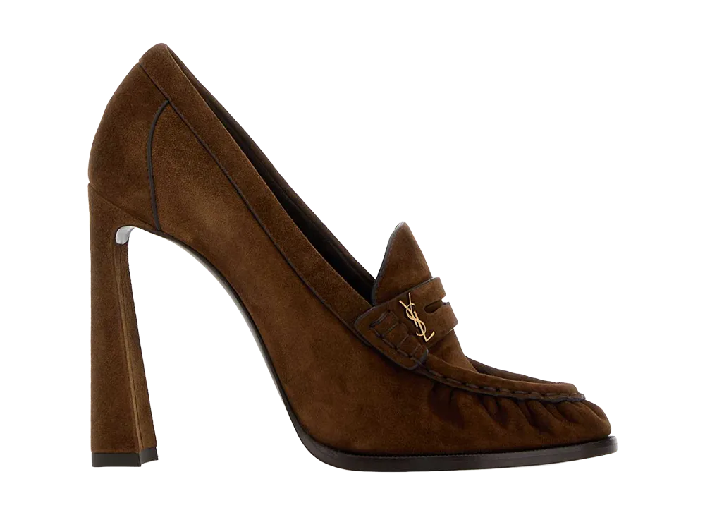 Saint Laurent Women's Suede Le Loafers Pumps "Brown"