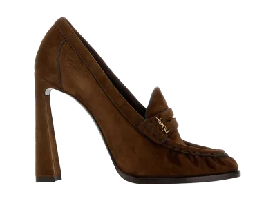 Saint Laurent Women's Suede Le Loafers Pumps "Brown"