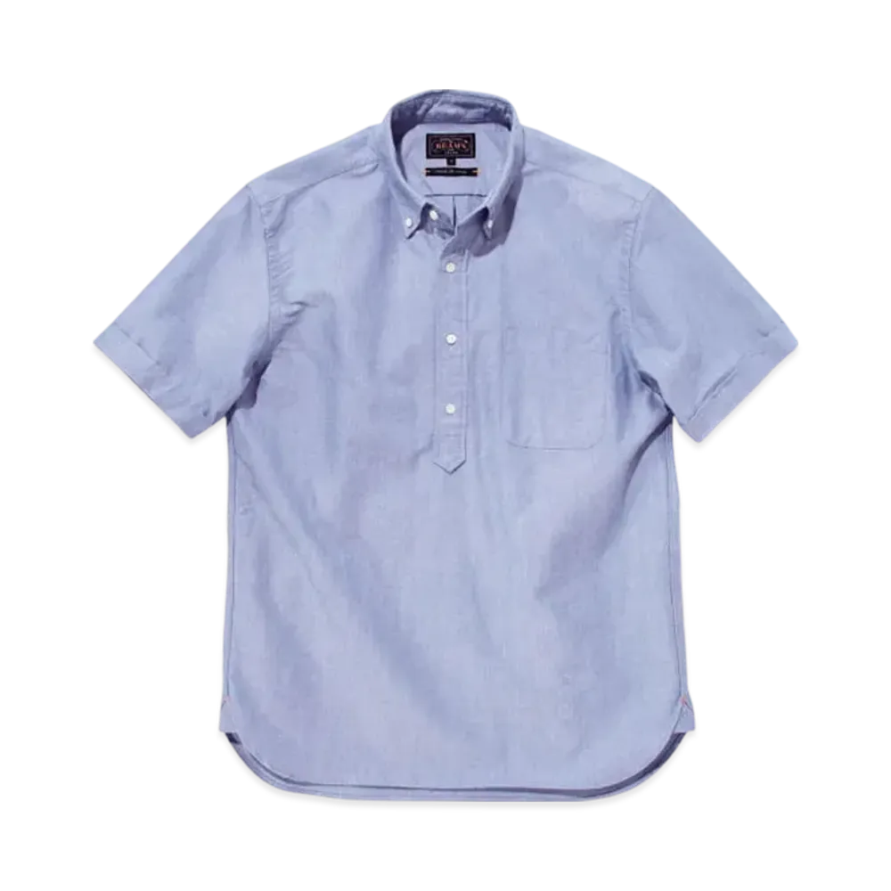 BEAMS B.D. Pullover Short Sleeve American Oxford "Blue"