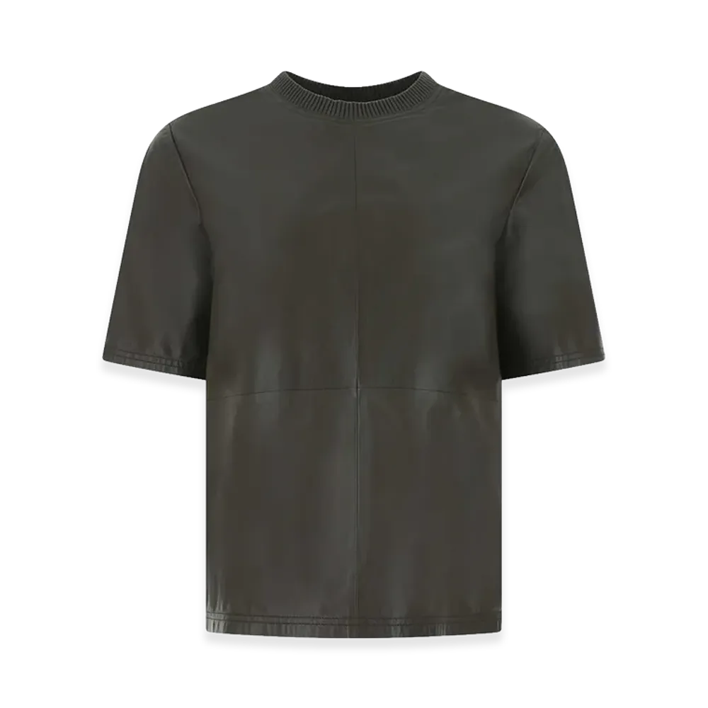 AMIRI Women's Leather Tee "Dark Brown"