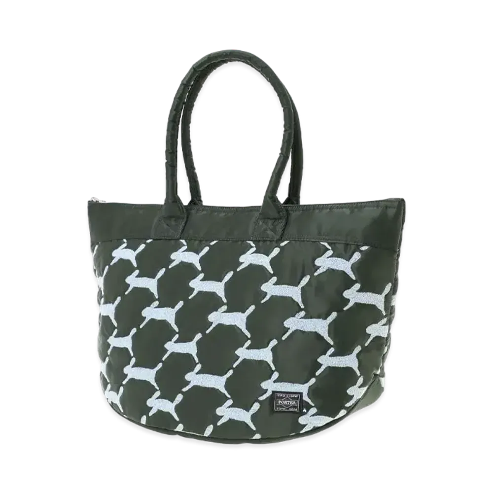 PORTER x mina perhonen Run Run Run Tote Bag "Green"