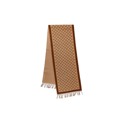 GUCCI Women's Embroidered Wool Scarf "Printed"
