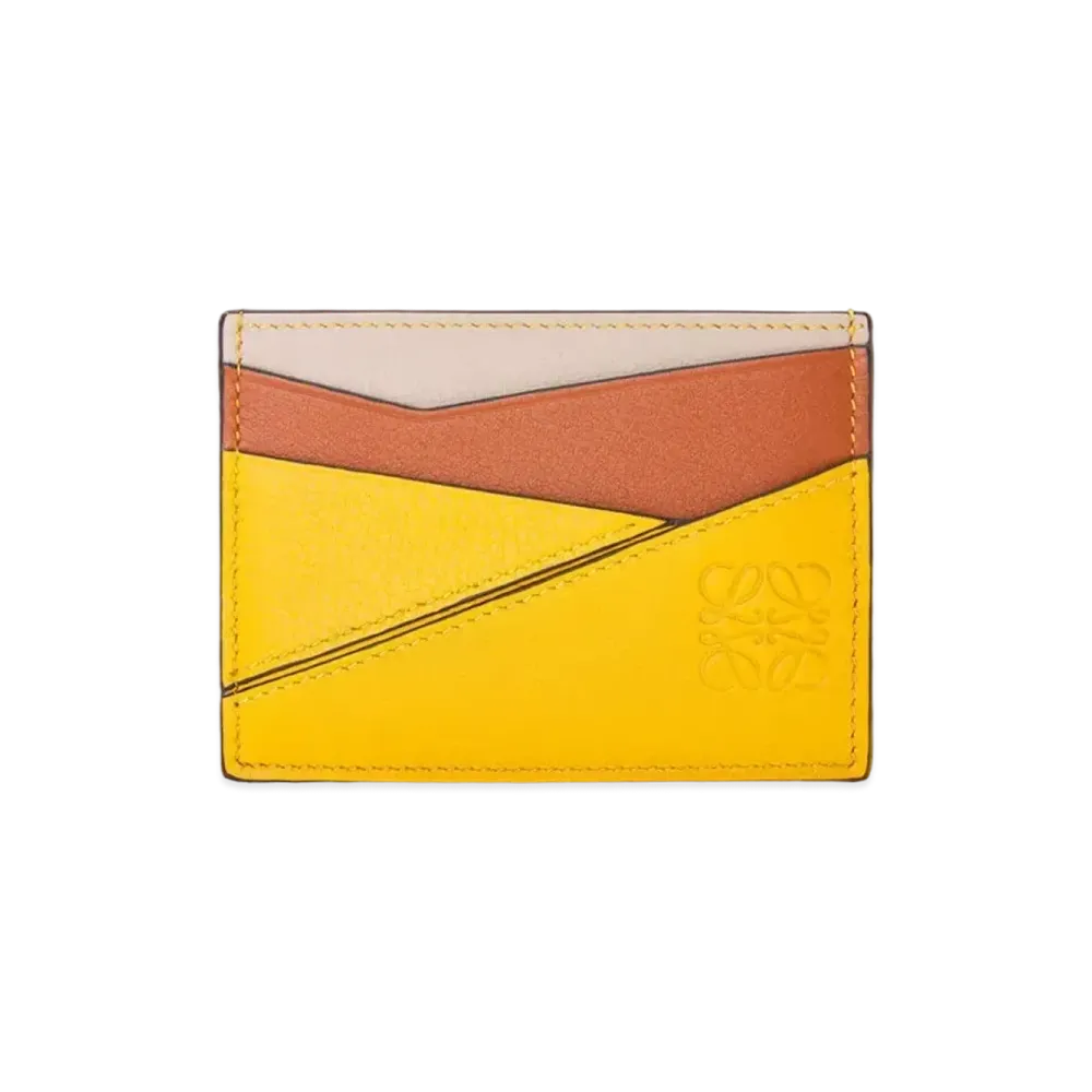 LOEWE Puzzle Plain Cardholder In Classic Calfskin "Mustard / Tan"