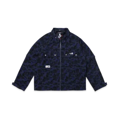A BATHING APE BY KAZUKI KURAISHI Pixelate Camo Detachable Zip Jacket "Navy"