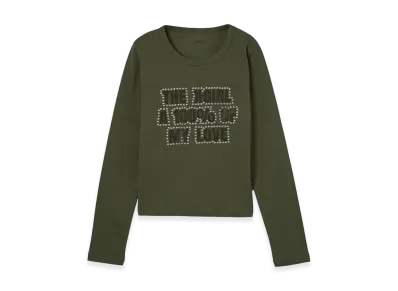 X-Girl Women's Star And Logo L/S Baby Tee "Olive"